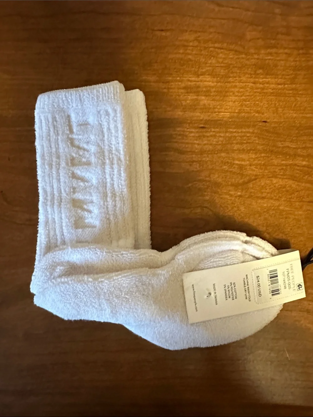 Free People Movement White Terry Recovery Crew Socks NWT